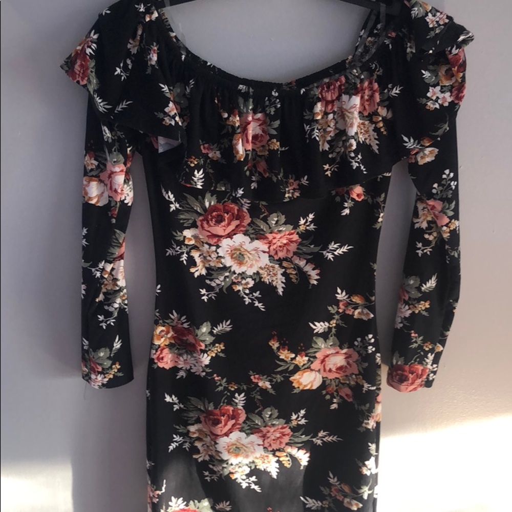 NWT Floral black dress